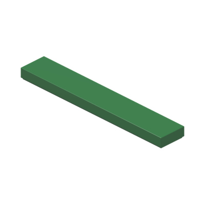 FLAT TILE 1X6 · Dark Green (réf. BrickLink Green)