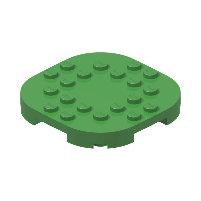 PLATE, 6X6X2/3, CIRCLE, W/ REDUCED KNOBS · Bright Green (réf. BrickLink Bright Green)