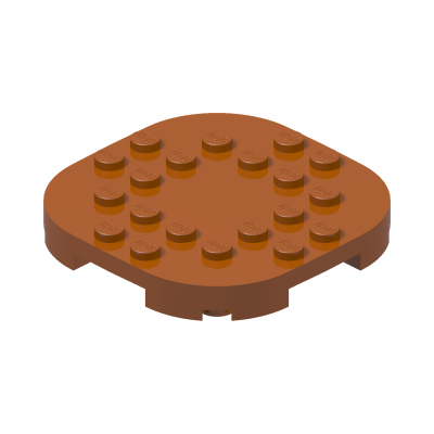 PLATE, 6X6X2/3, CIRCLE, W/ REDUCED KNOBS · Dark Orange (réf. BrickLink Dark Orange)