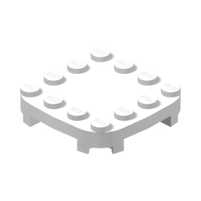 PLATE, 4X4X2/3, CIRCLE, W/ REDUCED KNOBS · LEGO 6315195 (réf. BrickLink 66792) · White (réf. BrickLink White)