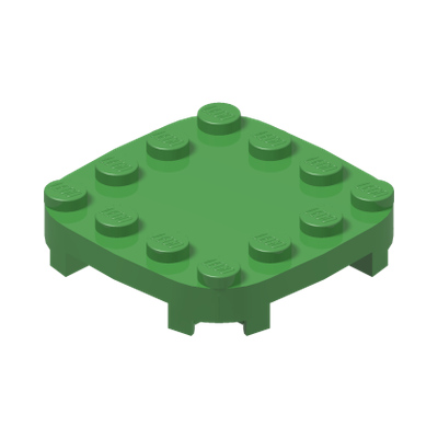 PLATE, 4X4X2/3, CIRCLE, W/ REDUCED KNOBS · Bright Green (réf. BrickLink Bright Green)