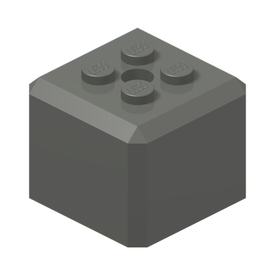 Brick, Modified Cube with Chamfered Edges and 4 Studs on Top · LEGO 6452027 (réf. BrickLink 66855) · Couleur BrickLink : Dark Bluish Gray