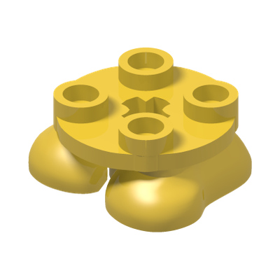 Legs with Plate Round 2 x 2 and Axle Hole - 2 Feet · LEGO 6302719 (réf. BrickLink 66858) · Couleur BrickLink : Yellow