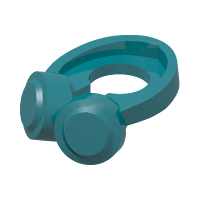 Minifigure Headphones Around Neck · LEGO 6296942 (réf. BrickLink 66913) · Couleur BrickLink : Dark Turquoise