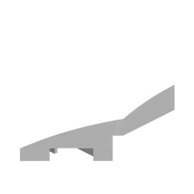 PLATE W/ BOW 2X2X2/3, 45 DEG. · LEGO 6301907 (réf. BrickLink 66956) · White (réf. BrickLink White)