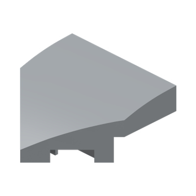 PLATE W/ BOW 2X2X2/3, 45 DEG. · Medium Stone Grey (réf. BrickLink Light Bluish Gray)