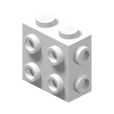 BRICK 1X2X1 2/3, W/ 8 KNOBS · LEGO 6312480 (réf. BrickLink 67329) · White (réf. BrickLink White)