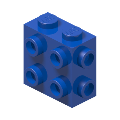 BRICK 1X2X1 2/3, W/ 8 KNOBS · Bright Blue (réf. BrickLink Blue)