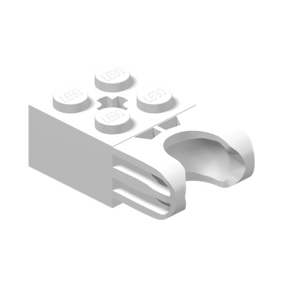 BRICK 2X2 W. CUP FOR BALL · LEGO 6360826 (réf. BrickLink 67696) · White (réf. BrickLink White)
