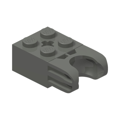 BRICK 2X2 W. CUP FOR BALL · Dark Stone Grey (réf. BrickLink Dark Bluish Gray)