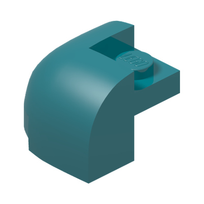BRICK W/ BOW 2X2X1 1/3 · Bright Bluish Green (réf. BrickLink Dark Turquoise)