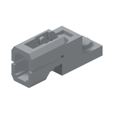 PLATE 1X2, W/ SHOOTER, NO. 1 · Medium Stone Grey (réf. BrickLink Light Bluish Gray)