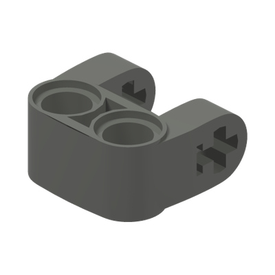 TECHNIC CROSS BLOCK, FORK 2X2 · Dark Stone Grey (réf. BrickLink Dark Bluish Gray)