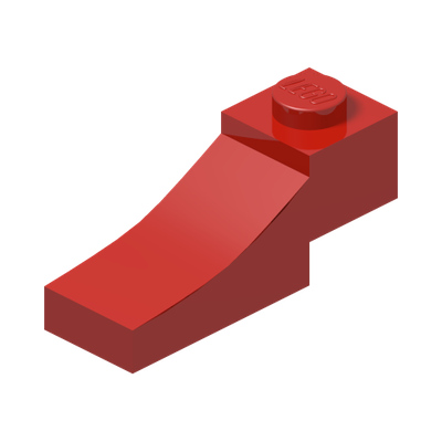 BRICK 1X3,OUTSIDE HALF ARCH,W/ CUTOUT · Bright Red (réf. BrickLink Red)