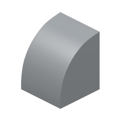 Slope, Curved 1 x 1 · Couleur BrickLink : Light Bluish Gray