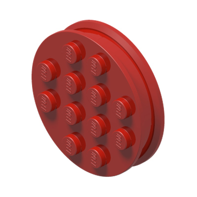 Wheel with 12 Studs and Metal Axle Cam · Réf. BrickLink 715 · Couleur BrickLink : Red