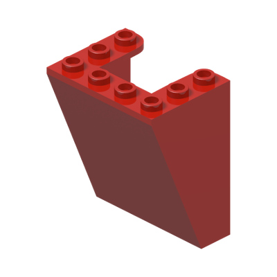 Windscreen 3 x 4 x 4 Inverted, Rounded Top Corners, Cutout Bottom Corners · Réf. BrickLink 72475 · Couleur BrickLink : Red