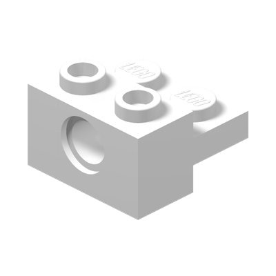 BRICK 2X2, W/4.85 HOLE, NO. 1 · LEGO 6342970 (réf. BrickLink 73109) · White (réf. BrickLink White)