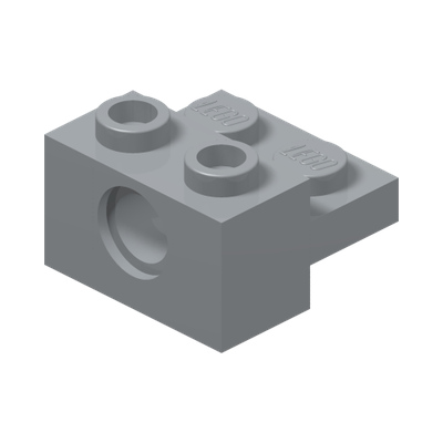 BRICK 2X2, W/4.85 HOLE, NO. 1 · Medium Stone Grey (réf. BrickLink Light Bluish Gray)