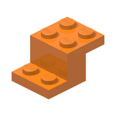BRICK W/ PLATE 2X3X1 1/3 · LEGO 6395400 (réf. BrickLink 73562) · Bright Orange (réf. BrickLink Orange)