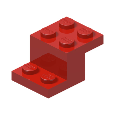BRICK W/ PLATE 2X3X1 1/3 · Bright Red (réf. BrickLink Red)