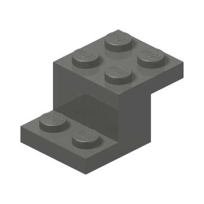 BRICK W/ PLATE 2X3X1 1/3 · Dark Stone Grey (réf. BrickLink Dark Bluish Gray)