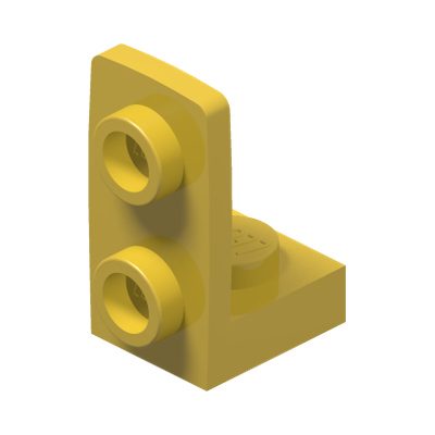 PLATE 1X1, W/ 1.5 PLATE 1X2, UPWARDS · Bright Yellow (réf. BrickLink Yellow)