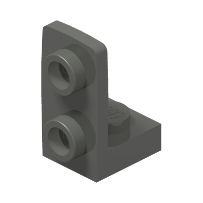PLATE 1X1, W/ 1.5 PLATE 1X2, UPWARDS · Dark Stone Grey (réf. BrickLink Dark Bluish Gray)
