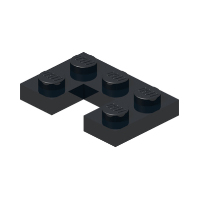 PLATE 2X3, W/ CUT OUT · Black (réf. BrickLink Black)