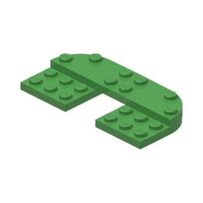 PLATE 8X4X2/3, 1/2 CIRCLE, CUT OUT · LEGO 6340682 (réf. BrickLink 73832) · Bright Green (réf. BrickLink Bright Green)