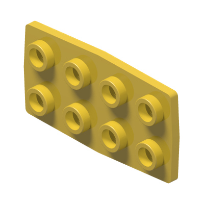 Bracket 1 x 2 - 2 x 4 Inverted · Réf. BrickLink 7452 · Couleur BrickLink : Yellow