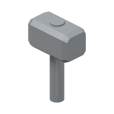 HAMMER · LEGO 6004729 (réf. BrickLink 75904) · Medium Stone Grey (réf. BrickLink Light Bluish Gray)