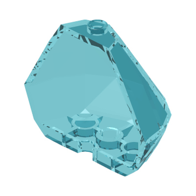 Rock 3 x 5 Faceted Jewel Half · Réf. BrickLink 7591 · Couleur BrickLink : Trans-Light Blue