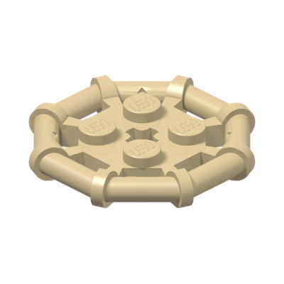Plate, Modified 2 x 2 with Bar Frame Octagonal, Reinforced, Completely Round Studs · Couleur BrickLink : Tan