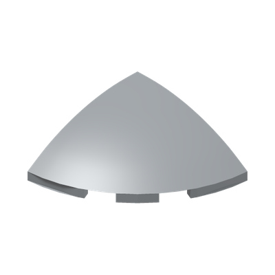 1/4 SPHERE 3X3X1 · Medium Stone Grey (réf. BrickLink Light Bluish Gray)