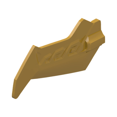 WING 6X3, W/ CROSS HOLE · Warm Gold (réf. BrickLink Pearl Gold)