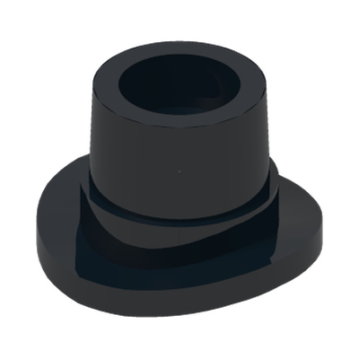 HAT, W/ 1.5 SHAFT, NO. 8 · LEGO 6485111 (réf. BrickLink 77108) · Black (réf. BrickLink Black)