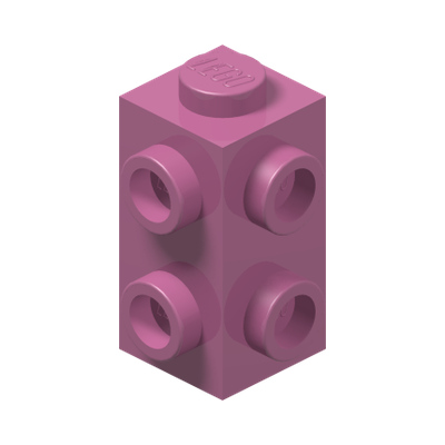Brick, Modified 1 x 1 x 1 2/3 with Studs on 3 Sides · Réf. BrickLink 7729 · Bright Purple (réf. BrickLink Dark Pink)