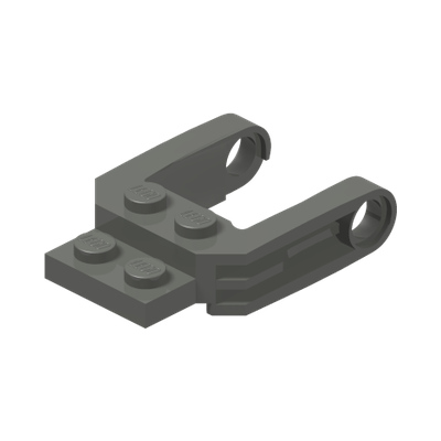 WHEEL FORK 4X5, W/ 4.85 HOLE · LEGO 6338470 (réf. BrickLink 77598) · Dark Stone Grey (réf. BrickLink Dark Bluish Gray)