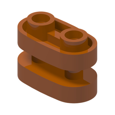 Brick, Round 1 x 2 with Hollow Studs and Open Center with Bars · Couleur BrickLink : Dark Orange