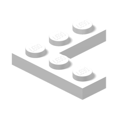 CORNER PLATE 1X3X3 · LEGO 6428165 (réf. BrickLink 77844) · White (réf. BrickLink White)