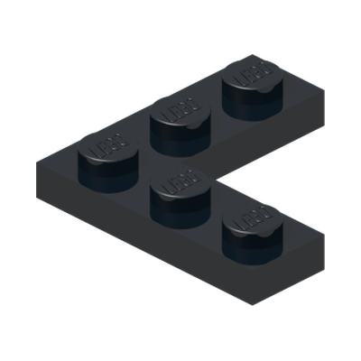 CORNER PLATE 1X3X3 · Black (réf. BrickLink Black)
