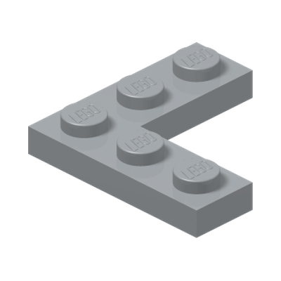 Plate 3 x 3 Corner · Couleur BrickLink : Light Bluish Gray