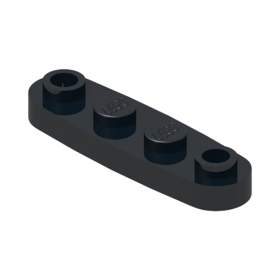 PLATE 1X4, ROUNDED, NO. 1 · Black (réf. BrickLink Black)