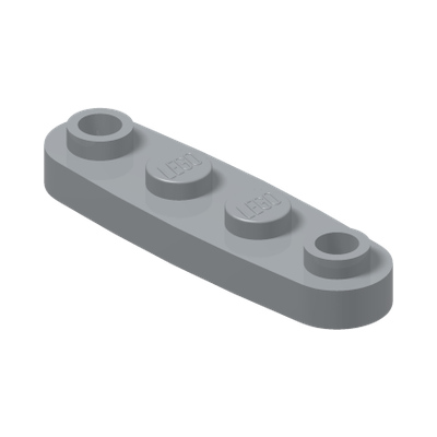PLATE 1X4, ROUNDED, NO. 1 · Medium Stone Grey (réf. BrickLink Light Bluish Gray)