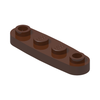 PLATE 1X4, ROUNDED, NO. 1 · Reddish Brown (réf. BrickLink Reddish Brown)