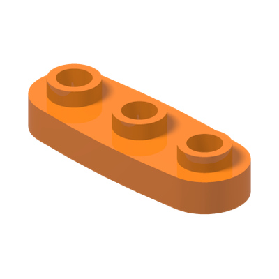 Plate, Round 1 x 3 with Open Studs · Bright Orange (réf. BrickLink Orange)