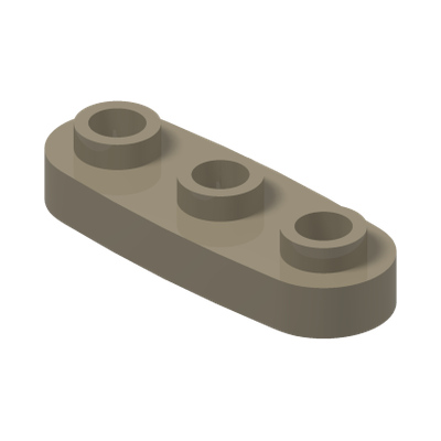 PLATE 1X3, ROUNDED, NO. 1 · Sand Yellow (réf. BrickLink Dark Tan)