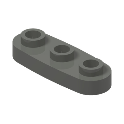 Plate, Round 1 x 3 with Open Studs · Couleur BrickLink : Dark Bluish Gray