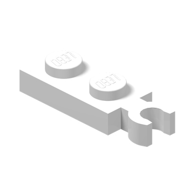 PLATE 1X2 W/ HOLDER · LEGO 6372037 (réf. BrickLink 78256) · White (réf. BrickLink White)